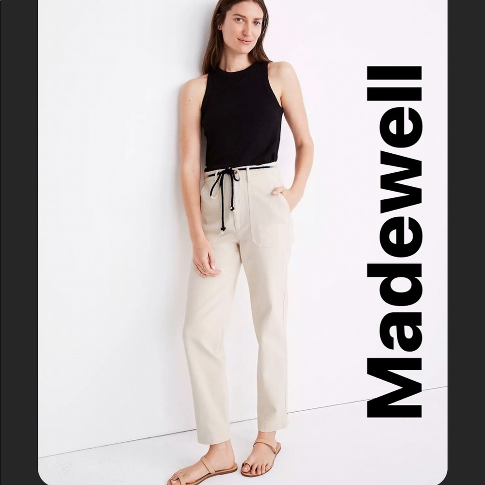 NWT Madewell Tapered Pants: Dip-Dye Rope Belt W26